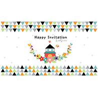 쁘띠메종 미니 파티초대장(12장셋트)